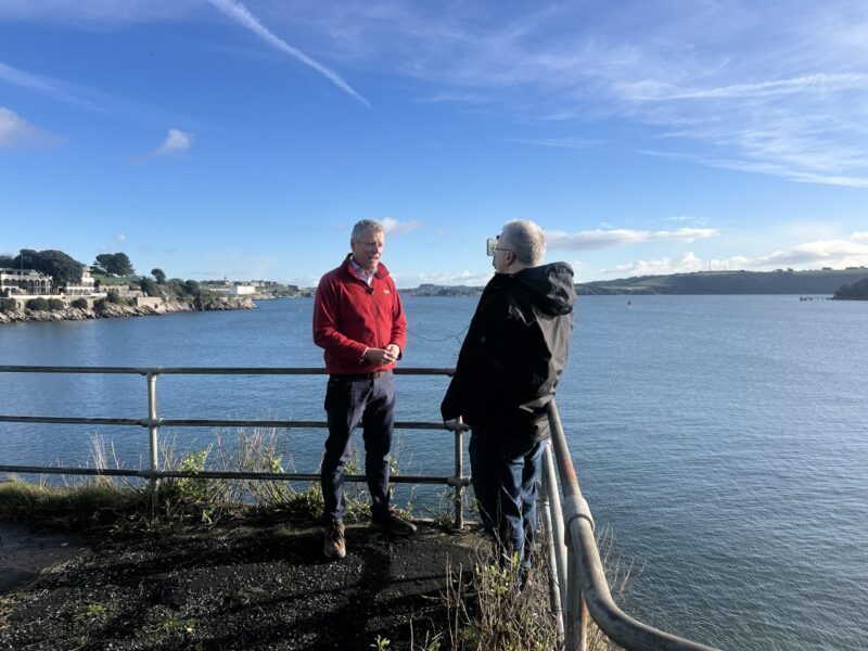 Luke Speaking with the Plymouth Herald at Firestone Bay