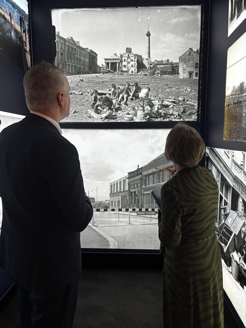 Luke Pollard MP viewing the Devonport 200 exhibition