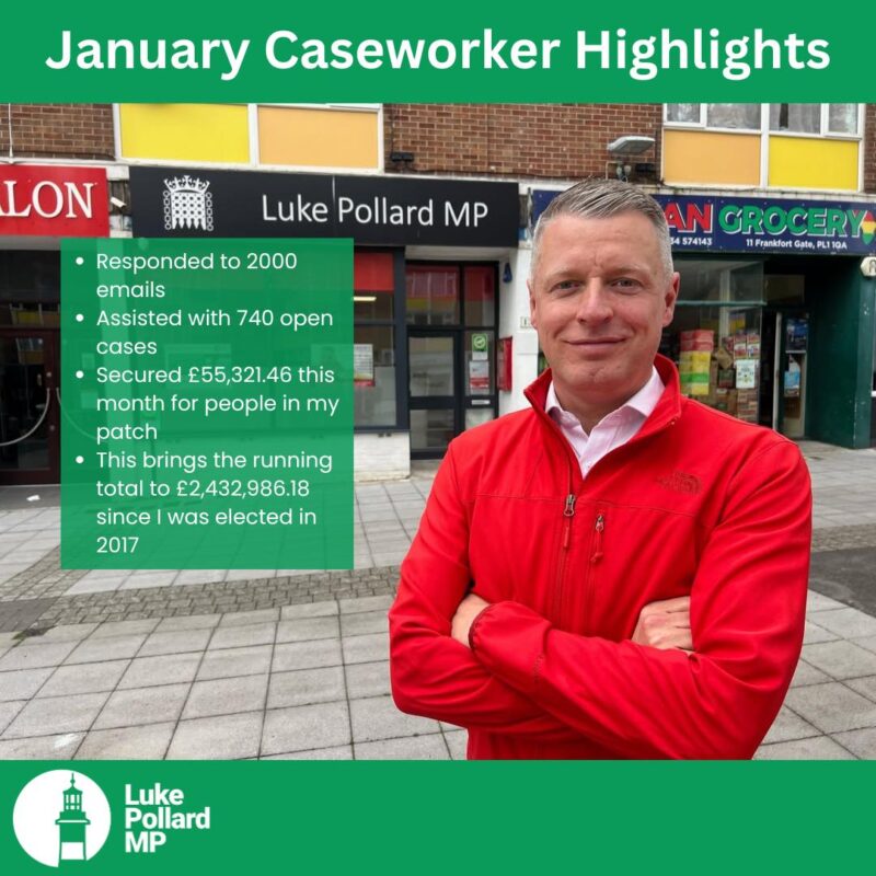 Luke Pollard graphic of January Casework statistics