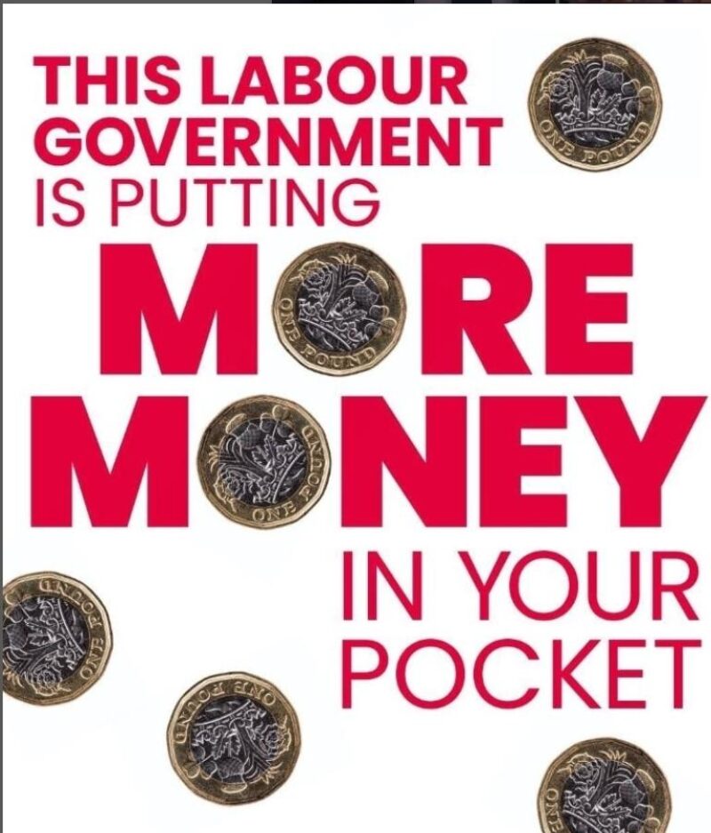 Graphic saying "This Labour Government is putting more money in your pocket"