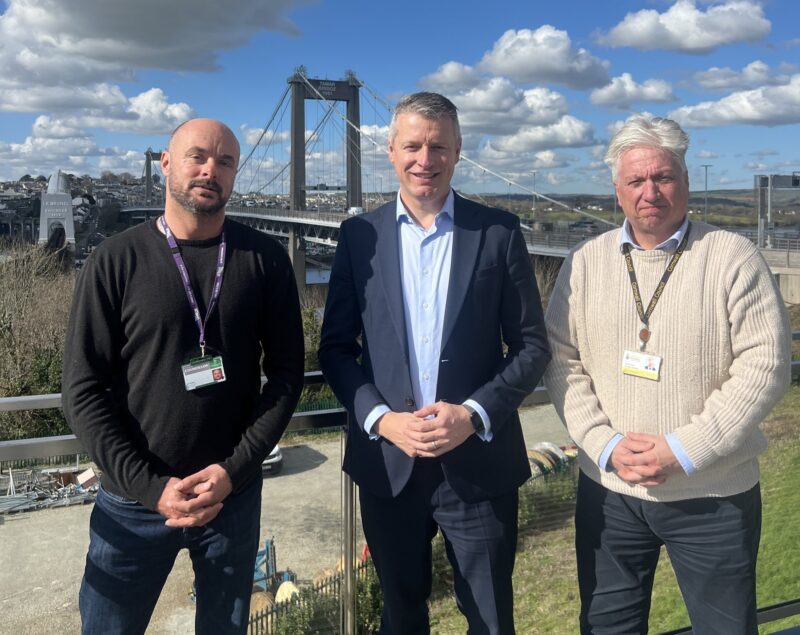 Luke with Councillor Martin Worth of Cornwall Council and Councillor Jon Dingle of Plymouth City Council
