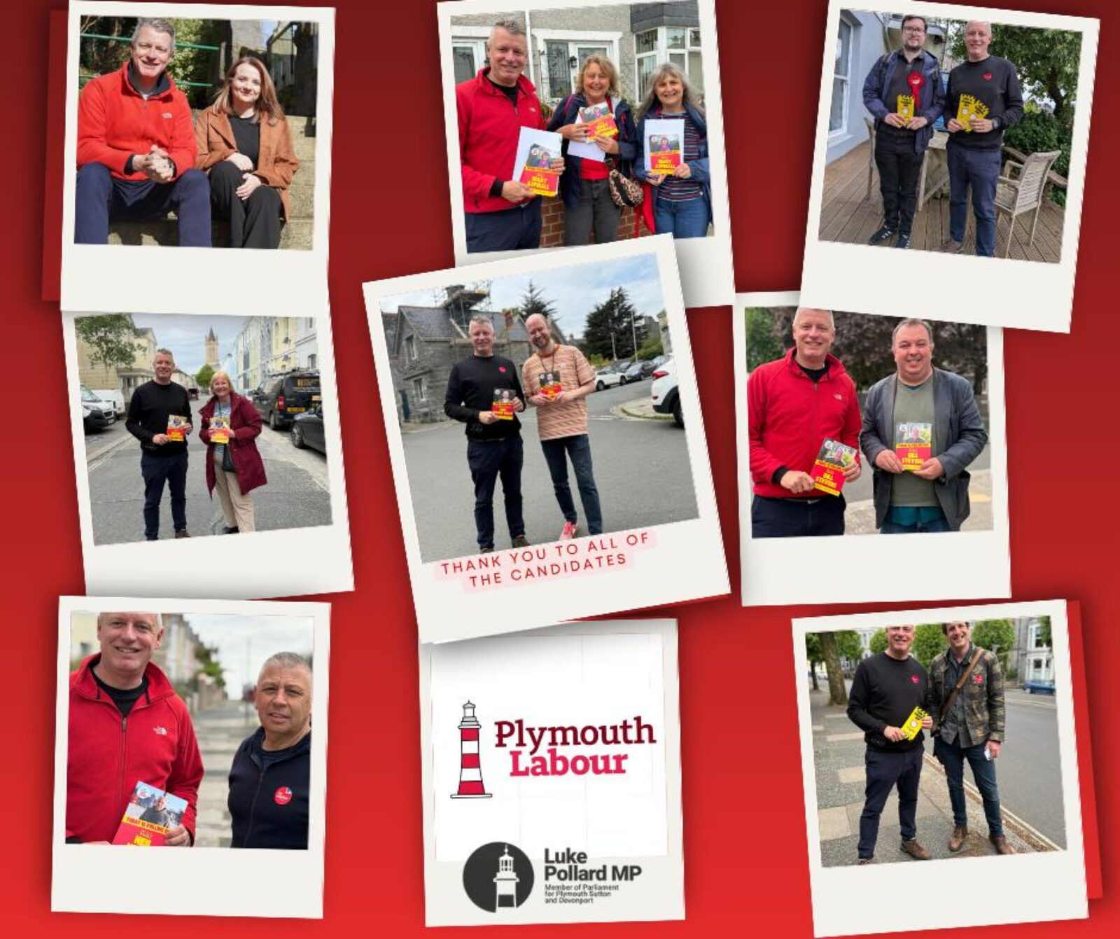 Luke pictured with all of the Labour candidates for Plymouth Sutton and Devonport